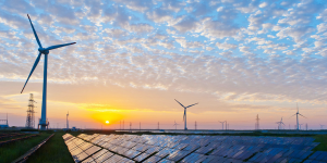 Wind turbines and solar panels