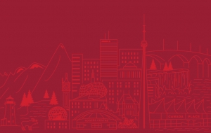 Skyline of Canadian landmarks