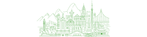 Skyline image composed of global landmarks