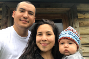 Graduate Student Annauk Olin, seen here with her husband and son. Photo courtesy of Annauk Olin.