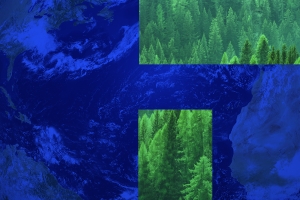 Blue and green abstract image representing Earth.