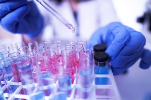 Close-up of scientist working with test tubes. Image: Shutterstock