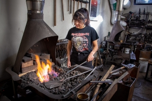 After passing a safety test, Velez had free rein to experiment independently in the Merton C. Flemings Materials Processing Laboratory, where students have been forging since 1892.