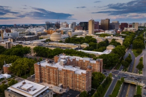 Arial view of MIT's campus