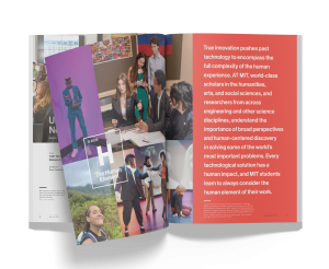 Interior spread of print magazine