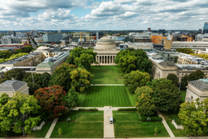 Aerial image of MIT's campus